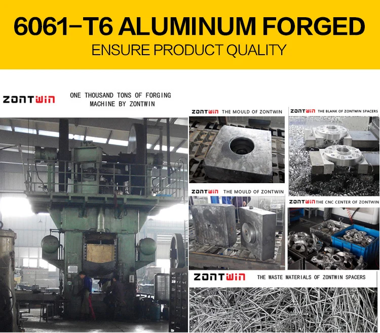 Espaciador de rueda Zontwin forjado en aluminio 6061 T6
