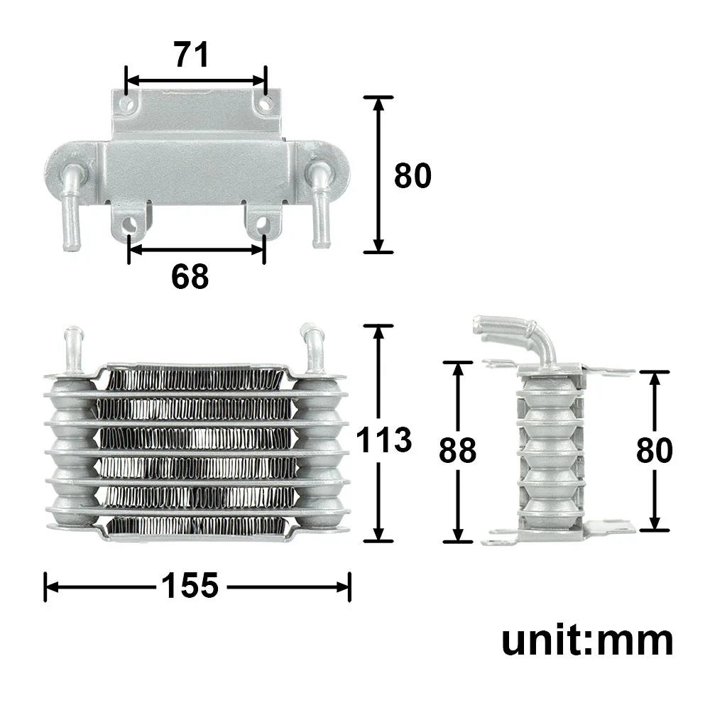 Detalle del cuerpo de aluminio y las conexiones del enfriador SO-01