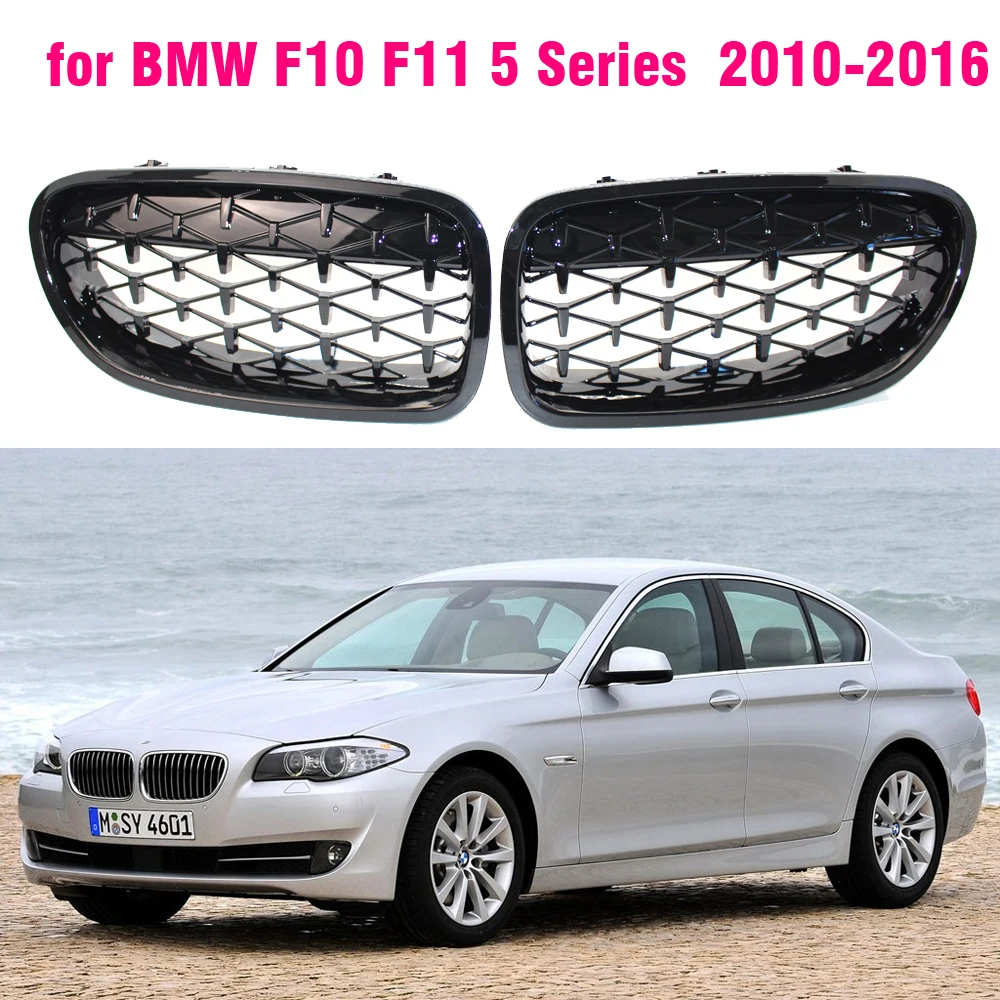 Parrilla deportiva negra de diamante para BMW 5 Series