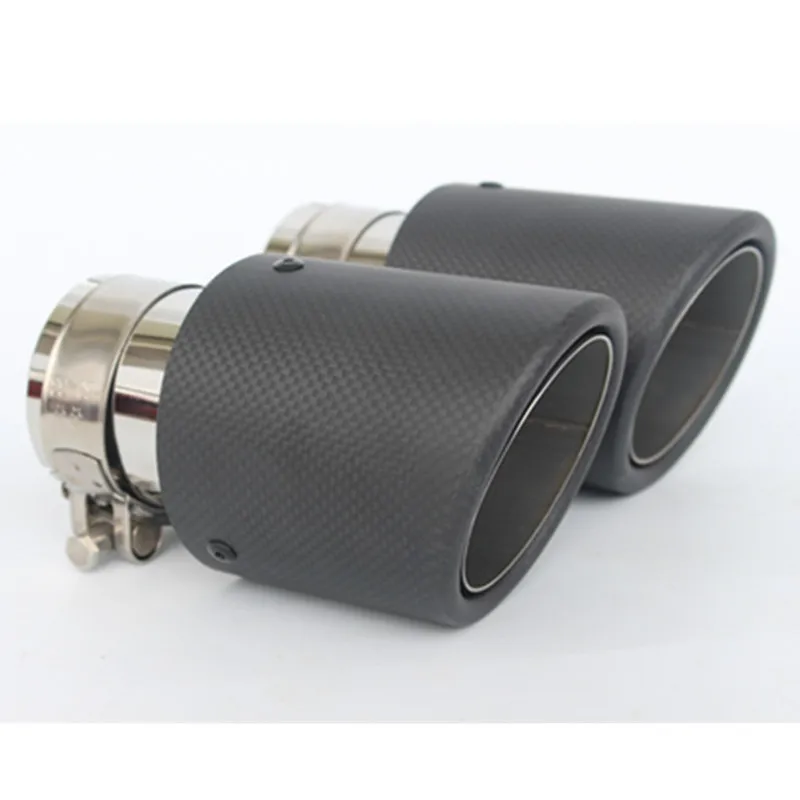 Embellecedores de escape universales de acero inoxidable efecto carbono - imagen 5