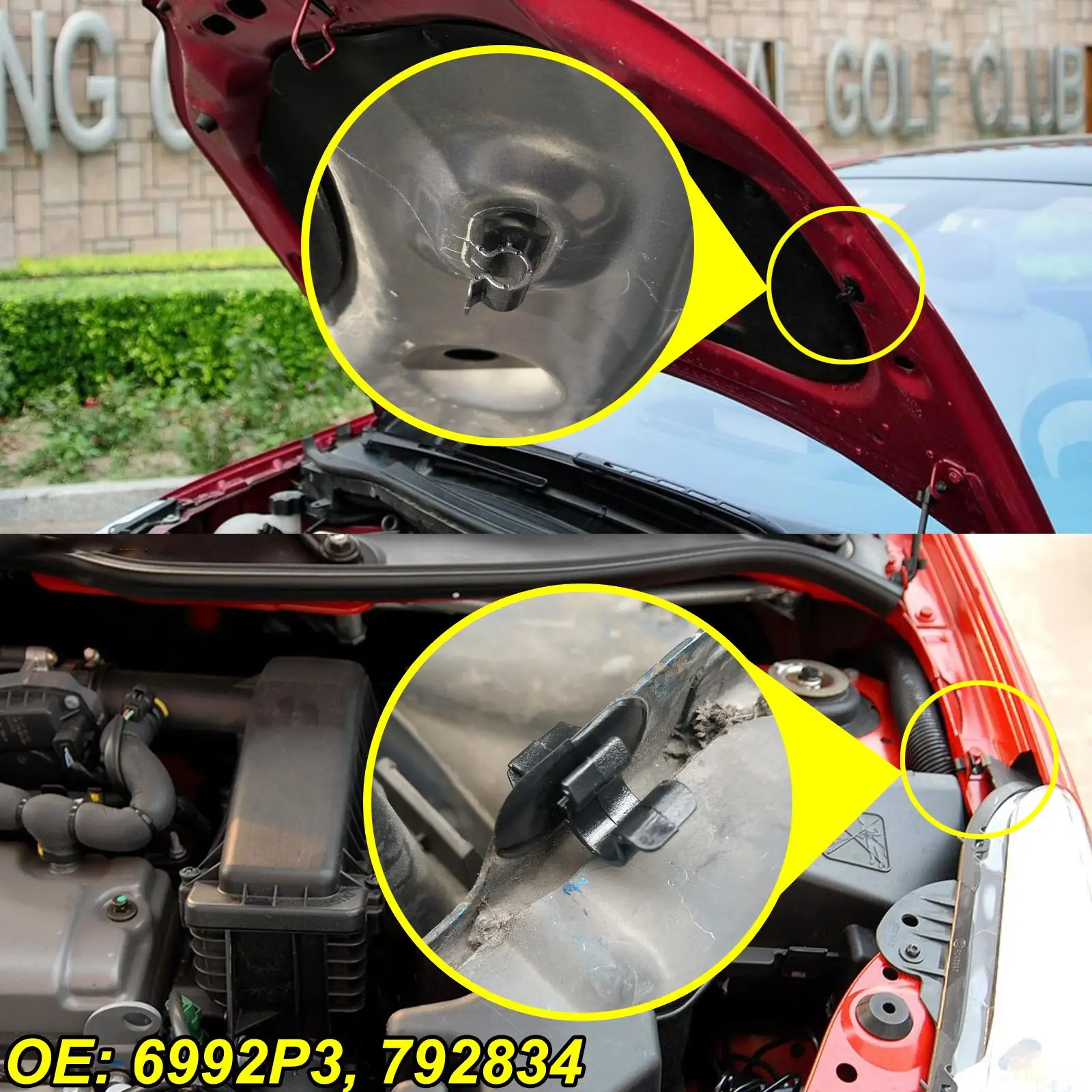 Soporte varilla capó con clip y abrazadera – Peugeot 206 Partner B9 - imagen 5
