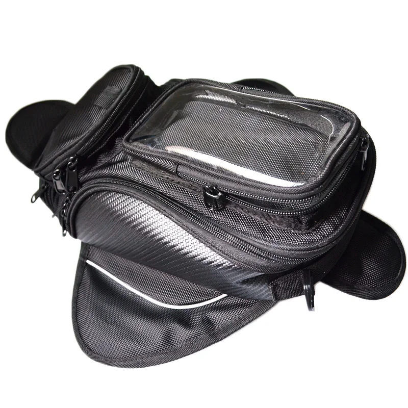 Bolsa magnética para depósito de moto con soporte para móvil/GPS