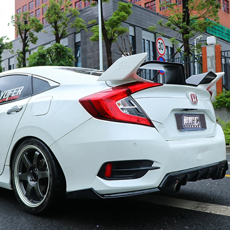 Yofer Spoiler trasero ABS negro para Honda Civic 2016-2018 compatible - imagen 3
