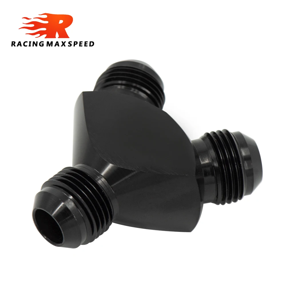 Adaptador en Y aluminio AN6 a AN12 para tubo de aceite negro - imagen 2