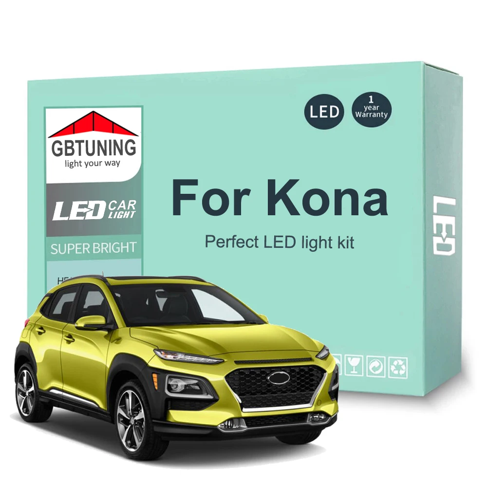 Kit bombillas LED interior Canbus sin error para Hyundai Kona 2017-2021
