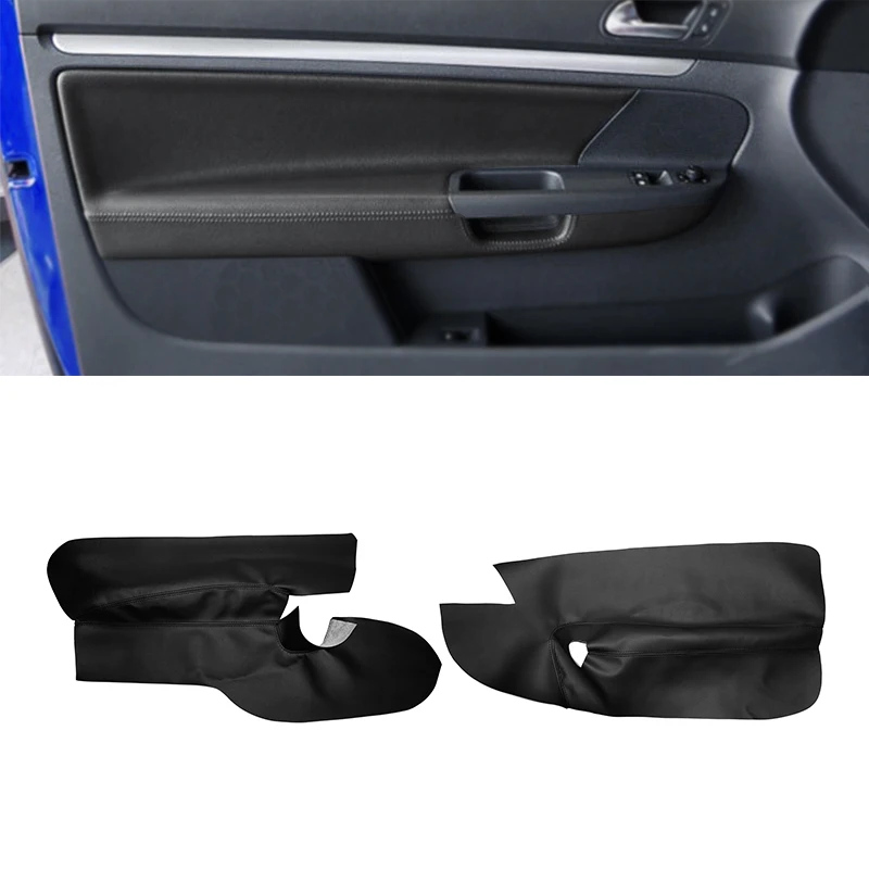 Sólo 3 puertas de cuero suave para coche, cubierta de Panel de reposabrazos de puerta para VW Golf 5 MK5 2005 - 2009 2010, cubierta de Panel de reposabrazos de puerta, pegatina embellecedora