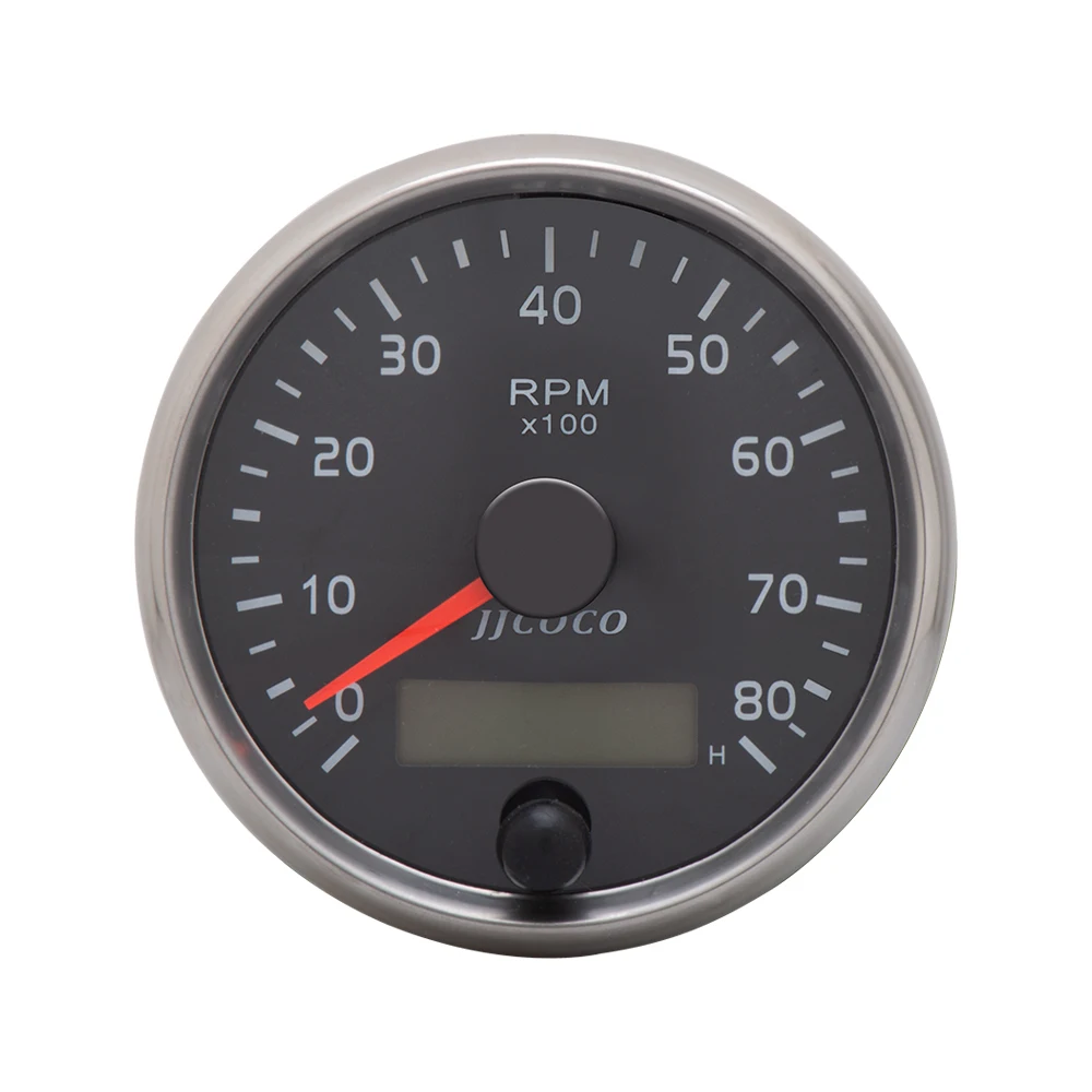 Tacómetro universal 85 mm 12/24 V para coche y barco 0-8000 rpm