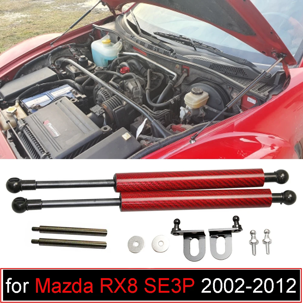 Amortiguadores de capó de fibra de carbono para Mazda RX-8