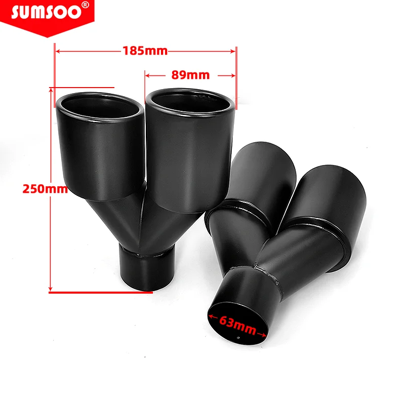 Tubo escape doble Sumsoo acero inoxidable negro doble pared - imagen 4