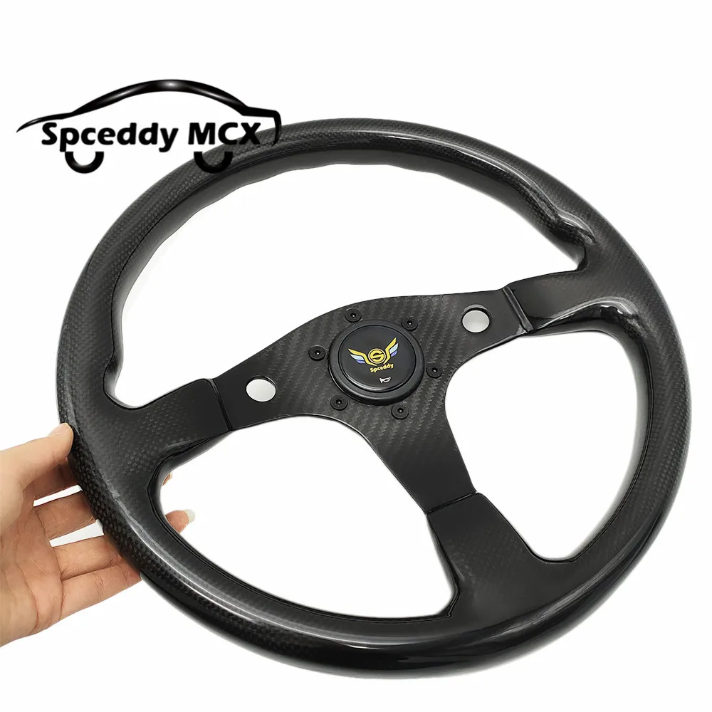 Volante fibra de carbono Spceddy racing 350mm 6 taladros bocina incluida - imagen 3