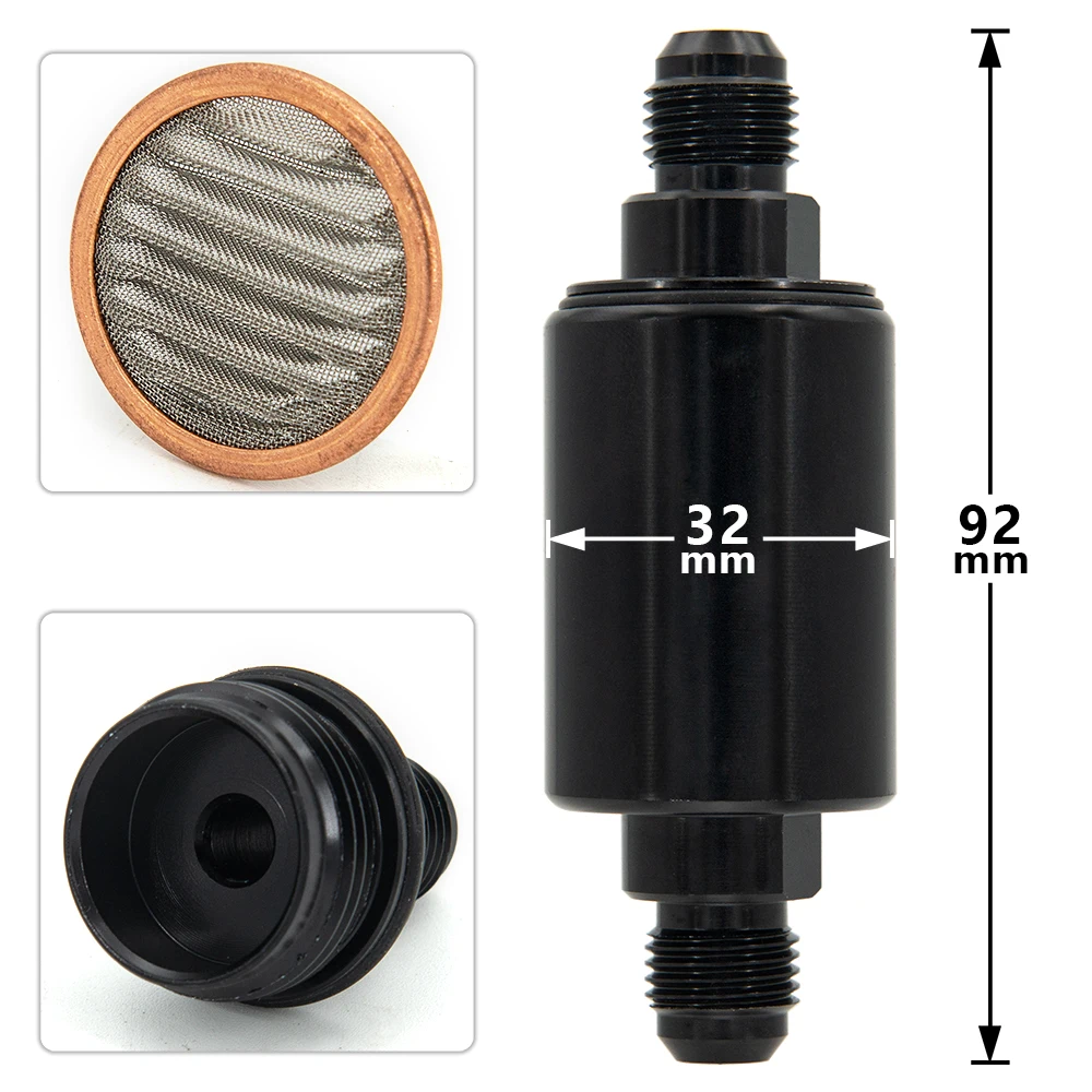 Filtro aceite/combustible aluminio 32mm AN6/AN8 – acero 80 micras - imagen 4