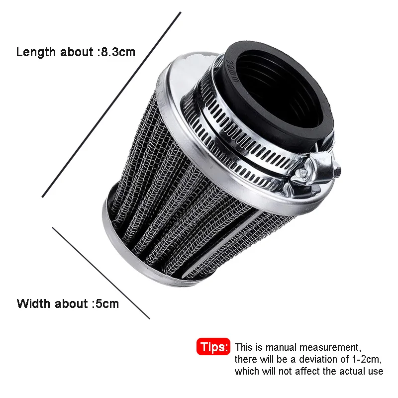 Filtro de aire universal para moto y ATV con abrazadera - imagen 3