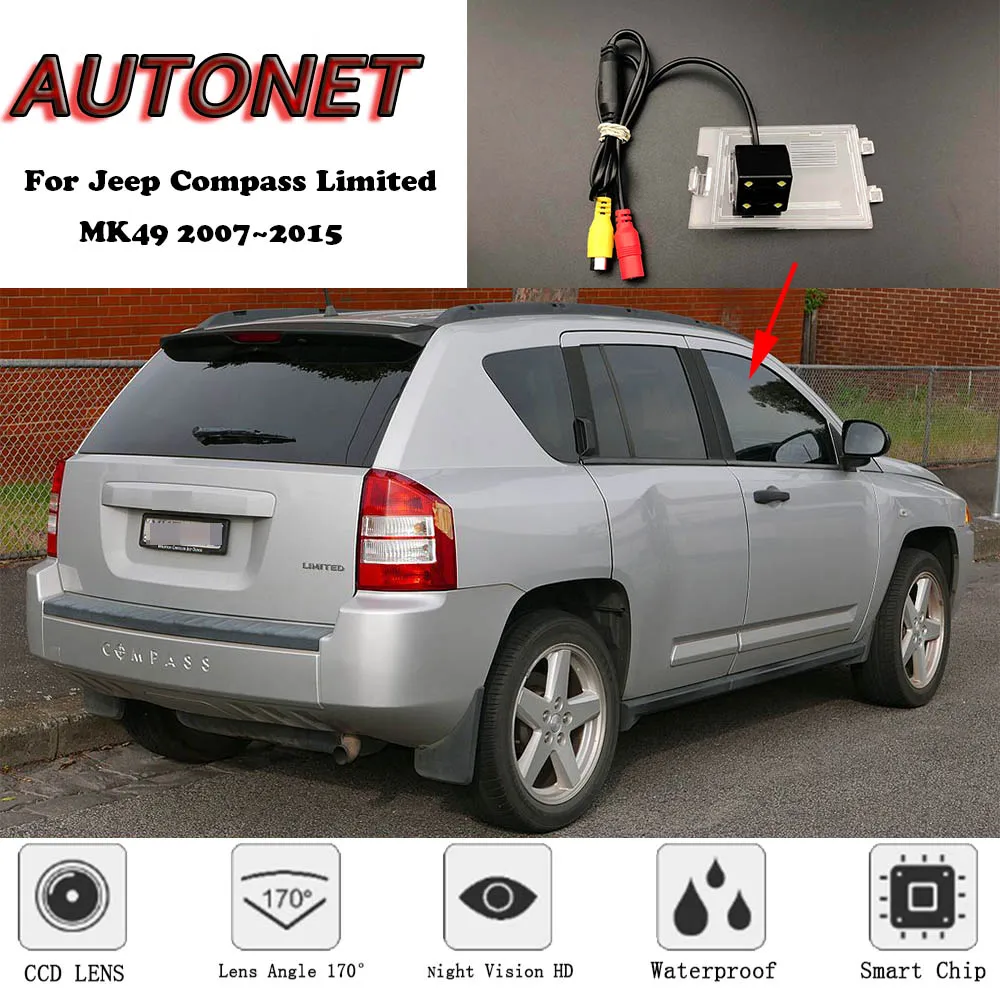 AUTONET Cámara de visión trasera para Jeep Compass Limited 2007-2015