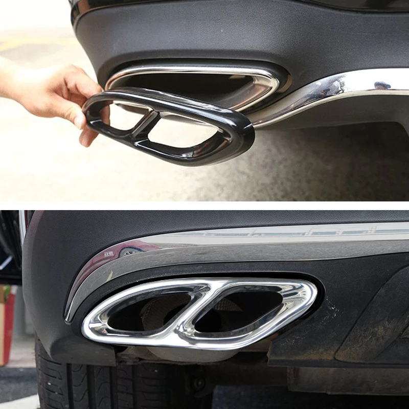 Embellecedor escape acero inoxidable Mercedes Benz Clase A B C E GLC GLE AMG - imagen 4