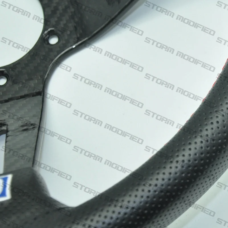 Volante deportivo carbono 350mm cuero – Plato profundo Tuning - imagen 3