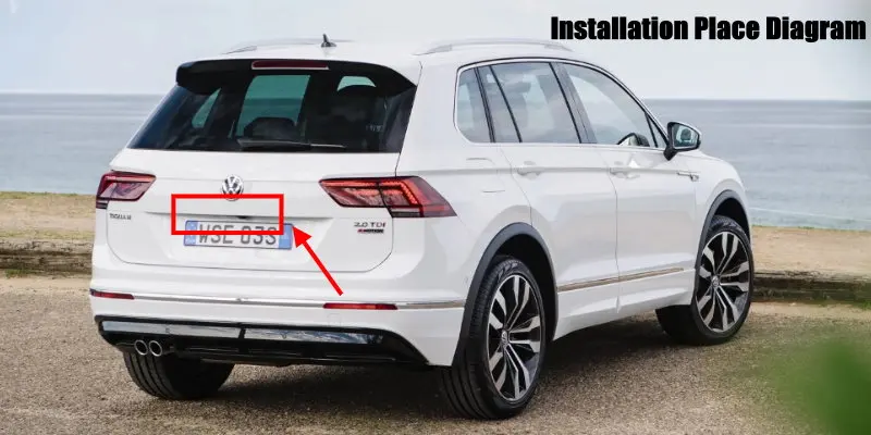 Cámara trasera instalada en el paragolpes del Tiguan