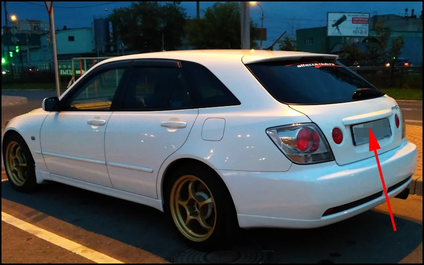 Detalle de la cámara trasera AUTONET para Toyota Altezza Gita