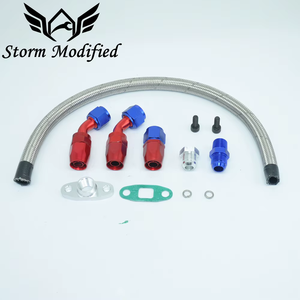 Kit de línea de drenaje de aceite turbo SuTong 10AN con malla de acero inoxidable