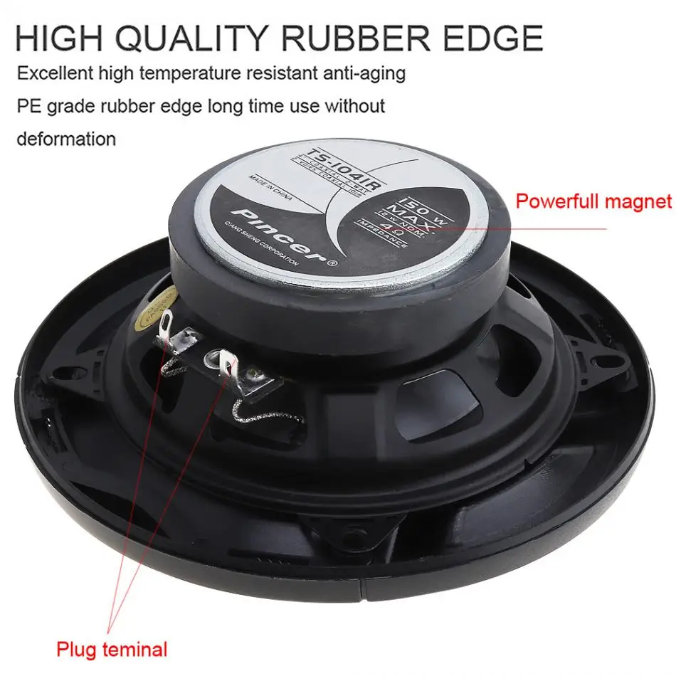 Altavano coaxial 10 cm 150 W doble cono - par coche compatible - imagen 5