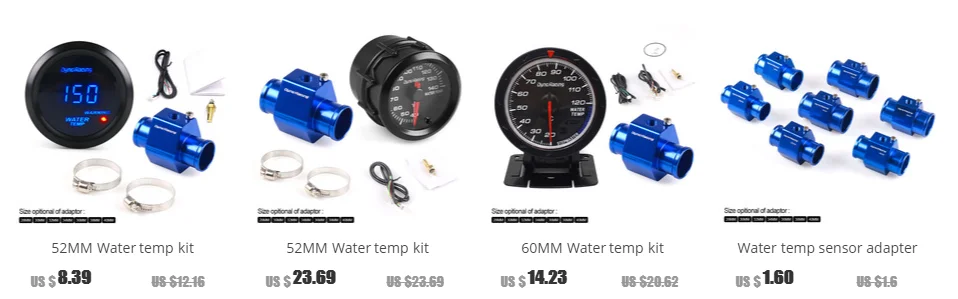 Adaptador de temperatura Dynoracing instalado en manguera de refrigerante