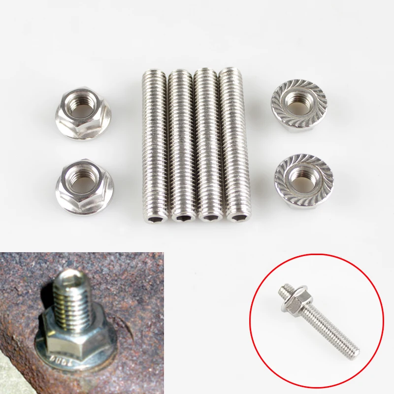 Kit de pernos de acero inoxidable para colector de escape