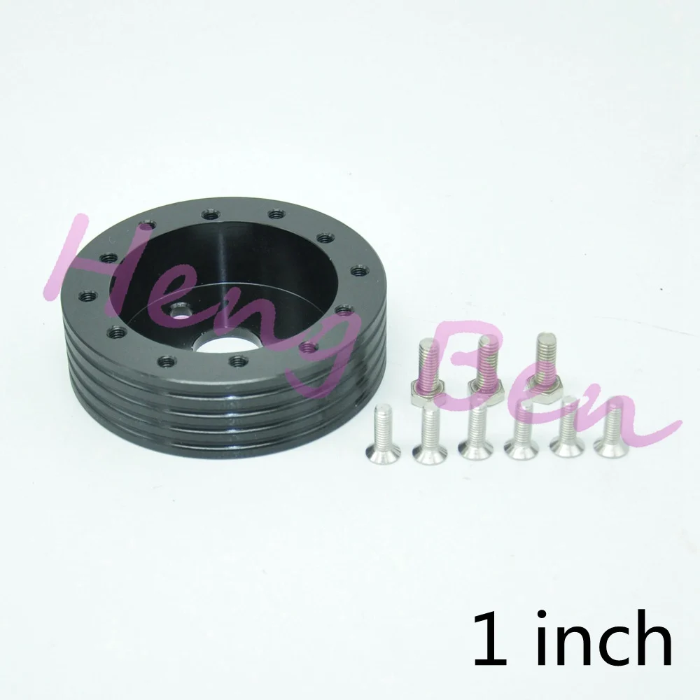 Boss Adaptador de volante aluminio negro 6 orificios 0,5/1 pulg. - imagen 4