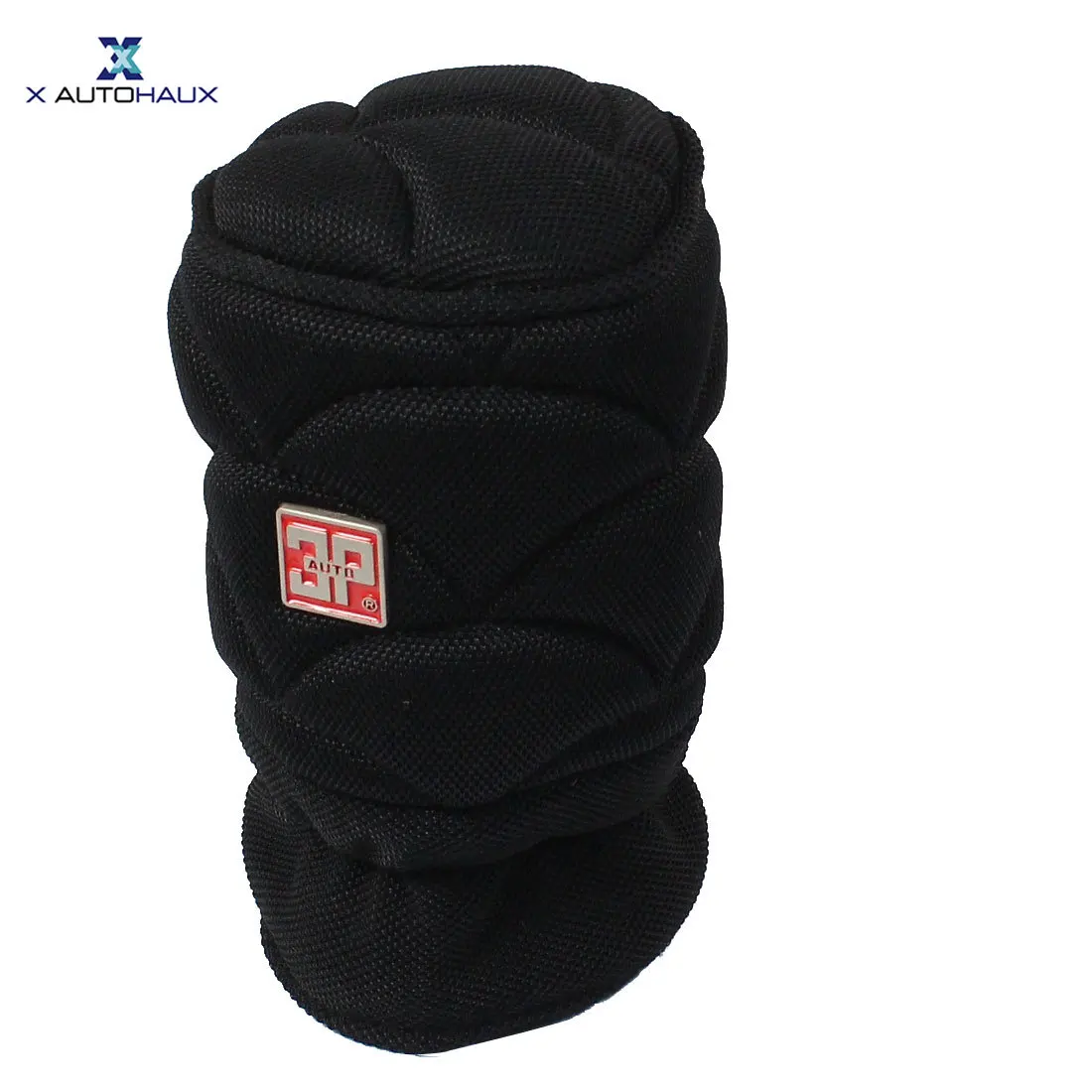 X Autohaux Funda para pomo de cambio de nailon negro con cordón