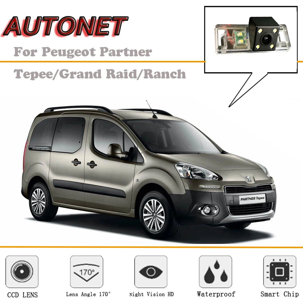 AUTONET cámara visión trasera para Peugeot Partner Tepee Grand Raid Ranch
