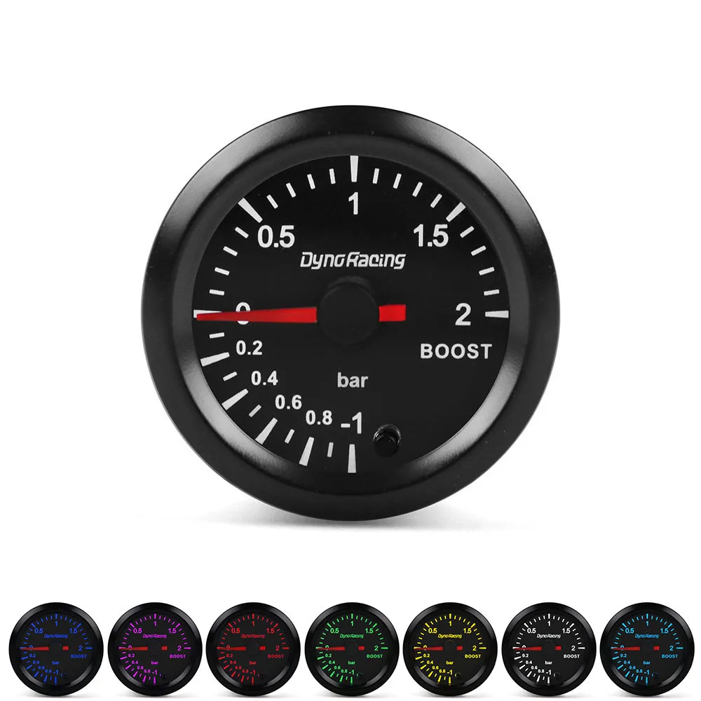 Dynoracing-medidor de Turbo Boost, retroiluminación de 2 ", 52mm, 7 colores, 2 BAR, Motor paso a paso de alta velocidad con Sensor, medidor de coche, BX101487