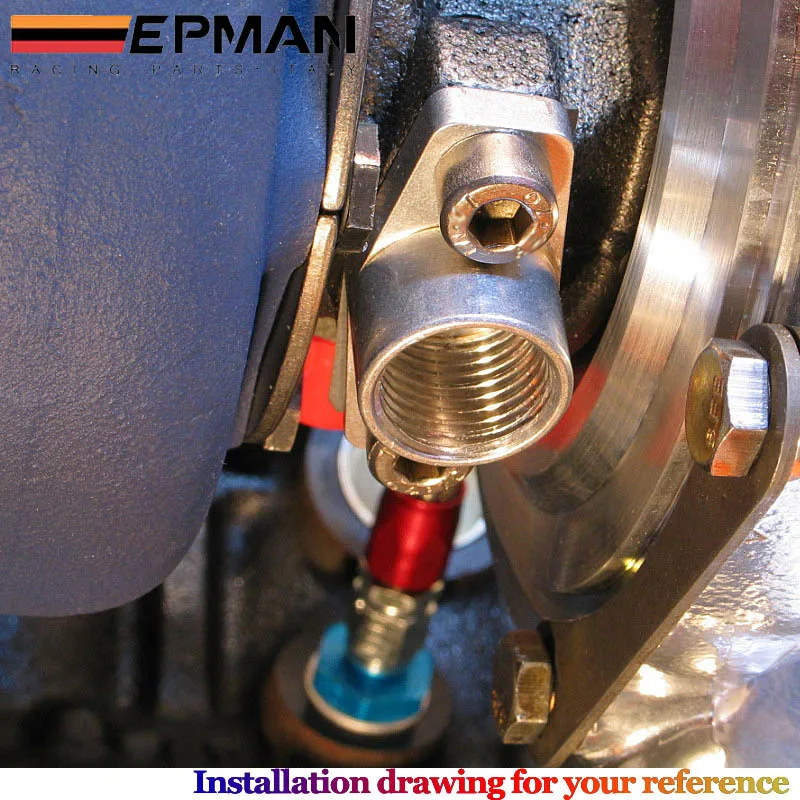 Adaptador retorno aceite turbo EP-TF007 AN10 1/2 NPT T3/T4 - imagen 4