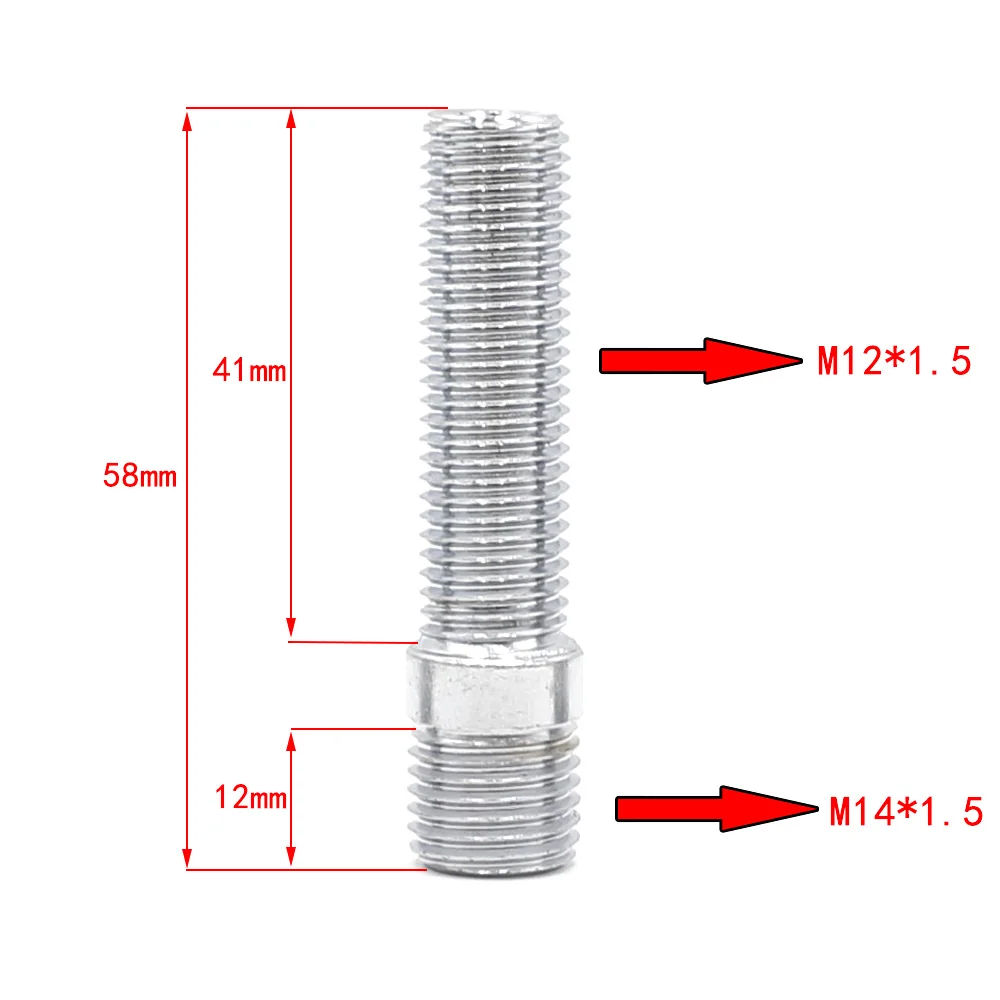 Kit adaptadores pernos M14x1,5 a M12x1,5 – 58mm racing - imagen 4