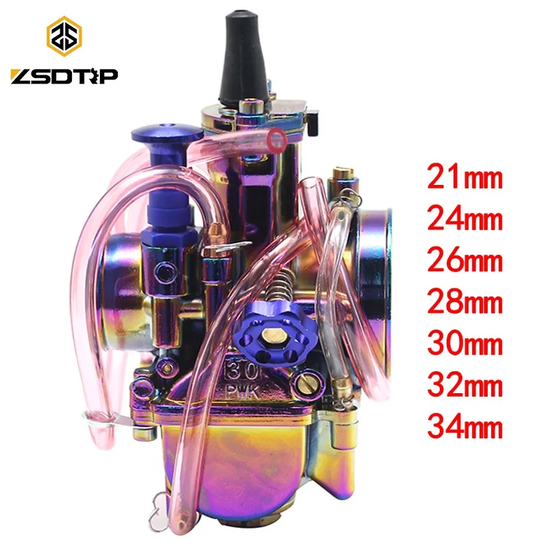 Carburador PWK ZSDTRP 24-34 mm con power jet para moto 4T y quad