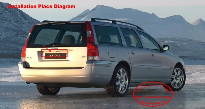 Cámara de visión trasera para Volvo V70 y XC70 con lente gran angular