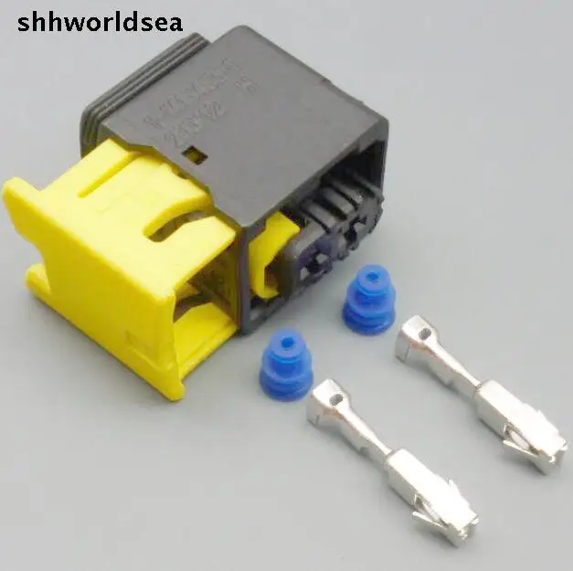 Shhworldsea Conector automotriz impermeable 4 pines hembra