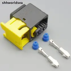 Shhworldsea Conector automotriz impermeable 4 pines hembra
