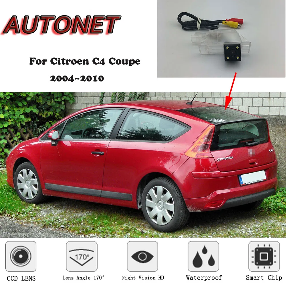 AUTONET Cámara de marcha atrás HD para Citroën C4 Coupé 2004-2010