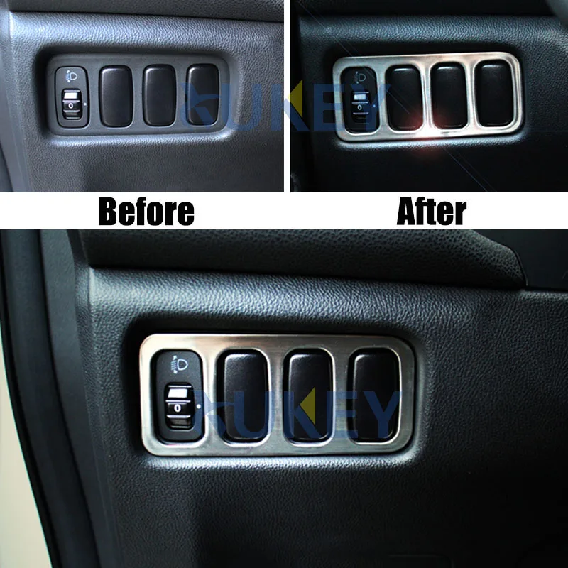 Mitsubishi ASX Outlander RVR Panel cromado interruptor antiniebla - imagen 3