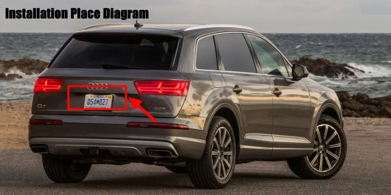 Cámara trasera Liislee para Audi Q7 instalada junto a la matrícula