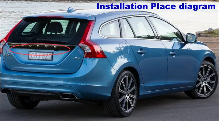 Cámara trasera Liislee instalada en el portón del Volvo V60