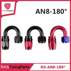 Conector AN8 180° giratorio para manguera de aceite y combustible