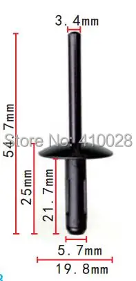 Kit 100 remaches plástico arco de rueda BMW y MINI Shhworldsea - imagen 2