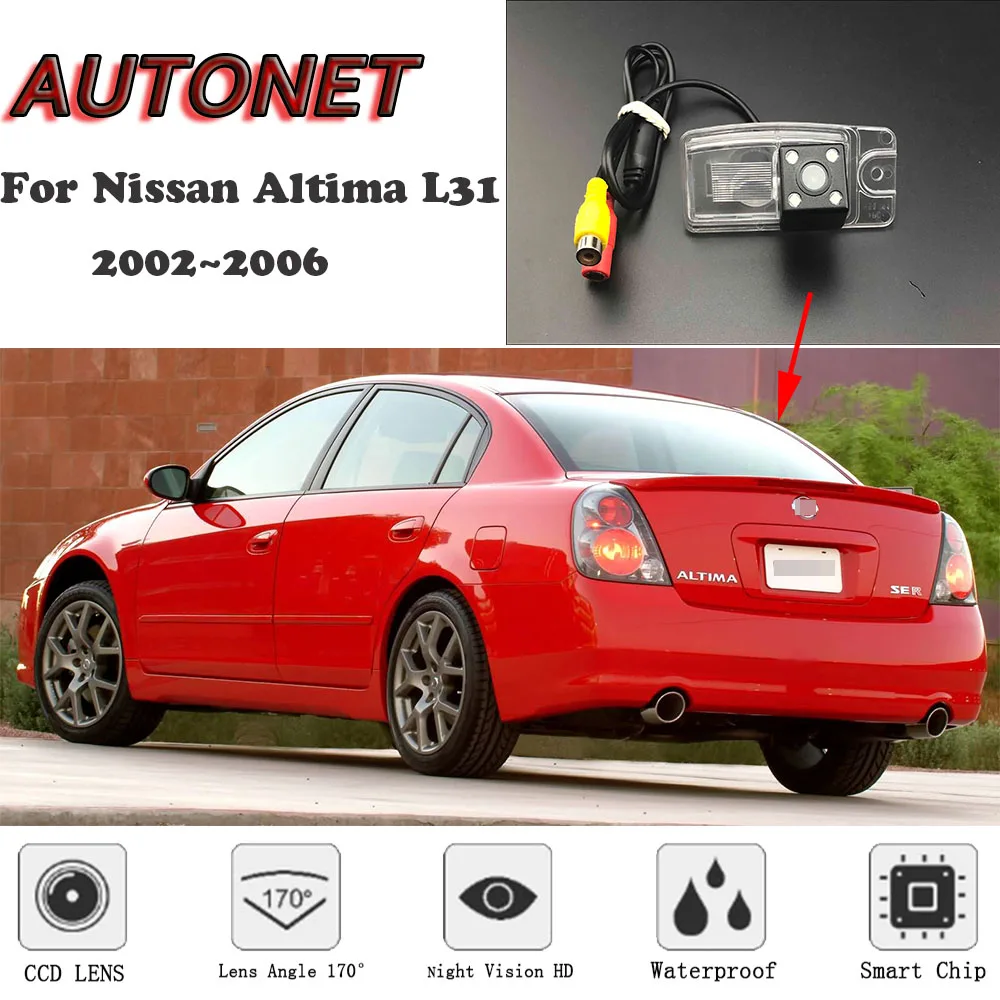 Cámara visión nocturna HD CCD Autonet para Nissan Altima L31 2002-2006