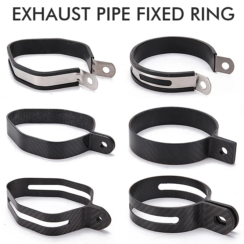 Silenciador escape universal abrazadera fibra carbono para moto