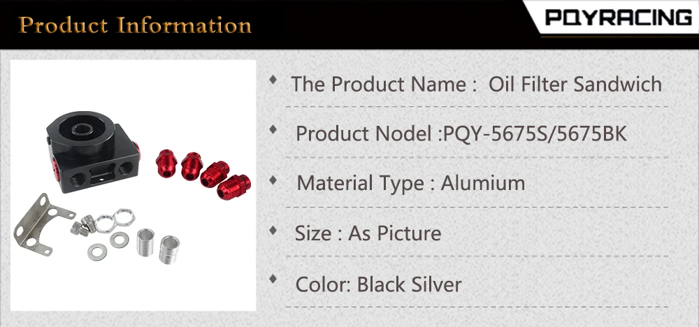 Adaptador tipo sándwich de filtro de aceite