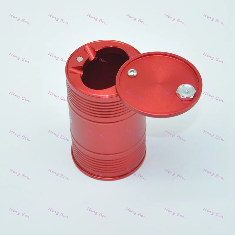 Cenicero de coche de aleación de aluminio estilo tambor de aceite, universal - imagen 5