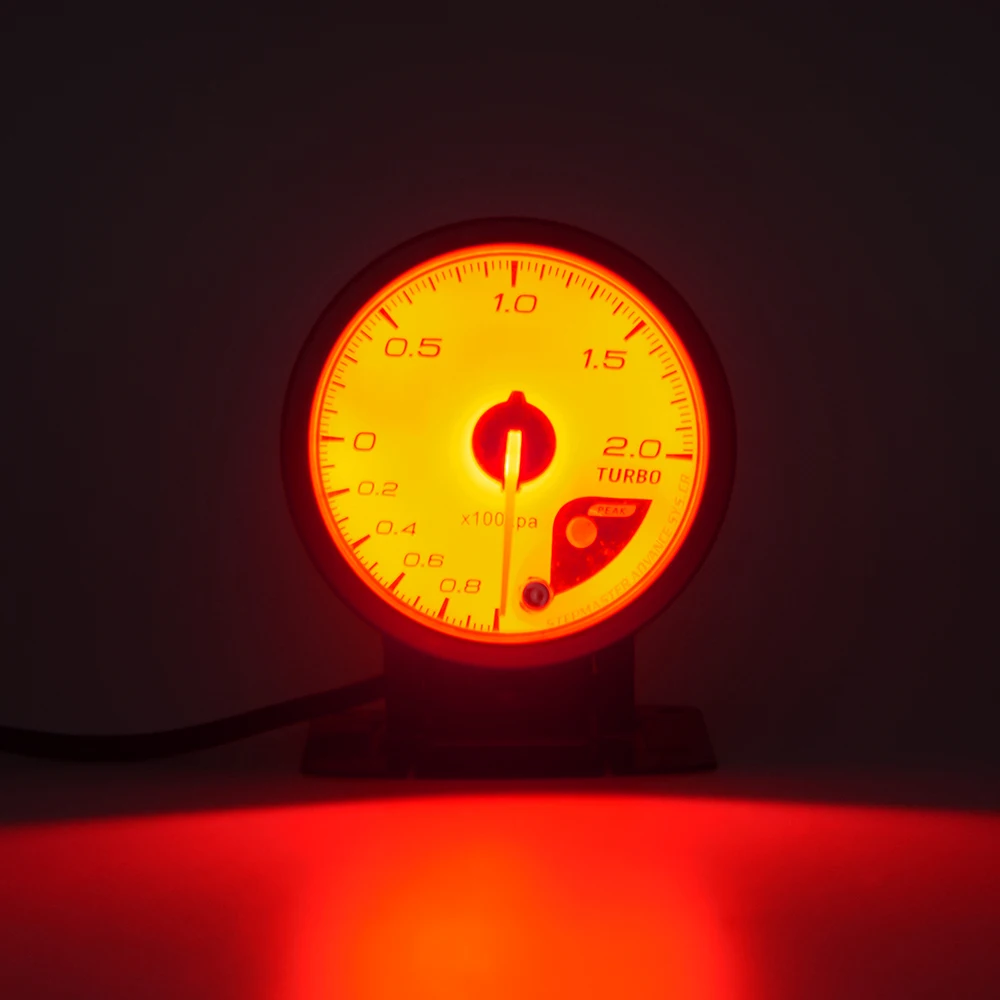 Gauge Presión Turbo Dragon 60mm - Medidor Boost LED 2.0 Bar Carátula Blanca - imagen 5