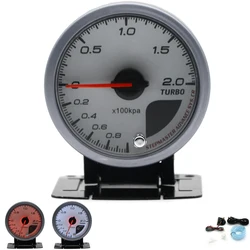 Gauge Presión Turbo Dragon 60mm - Medidor Boost LED 2.0 Bar Carátula Blanca