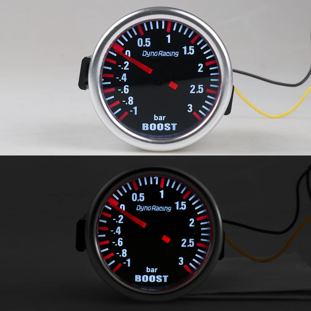 Manómetro de turbo Dynoracing 52 mm 3 bar mecánico LED blanco - imagen 3