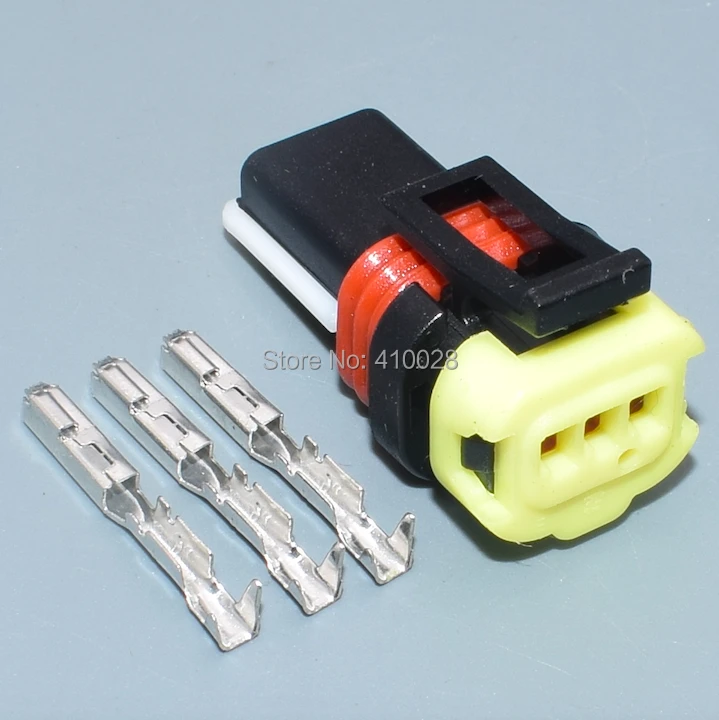 Detalle del conector de tres pines para cableado de instrumento