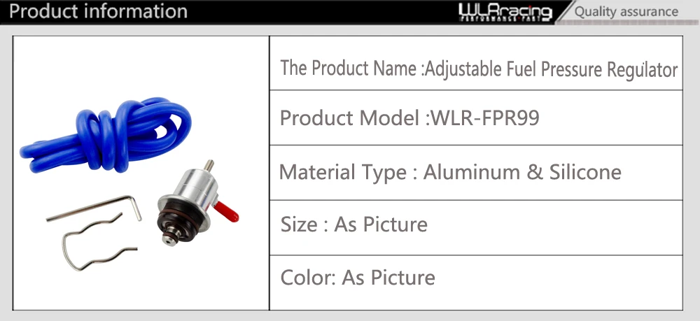 Regulador de presión de combustible ajustable de aluminio WLR-FPR99